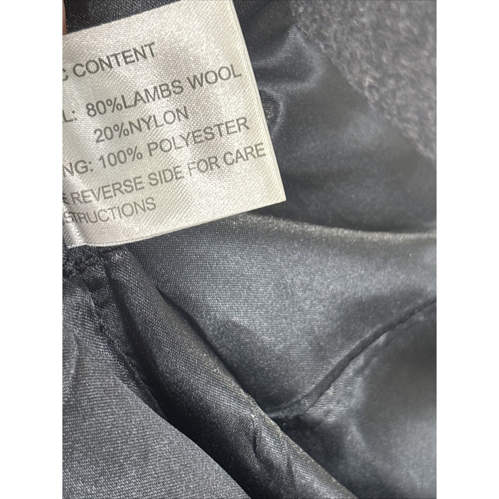 Vintage Jonathan Michael Women's Lambswool Herringbone Overcoat Gray Long Coat - Picture 9 of 11